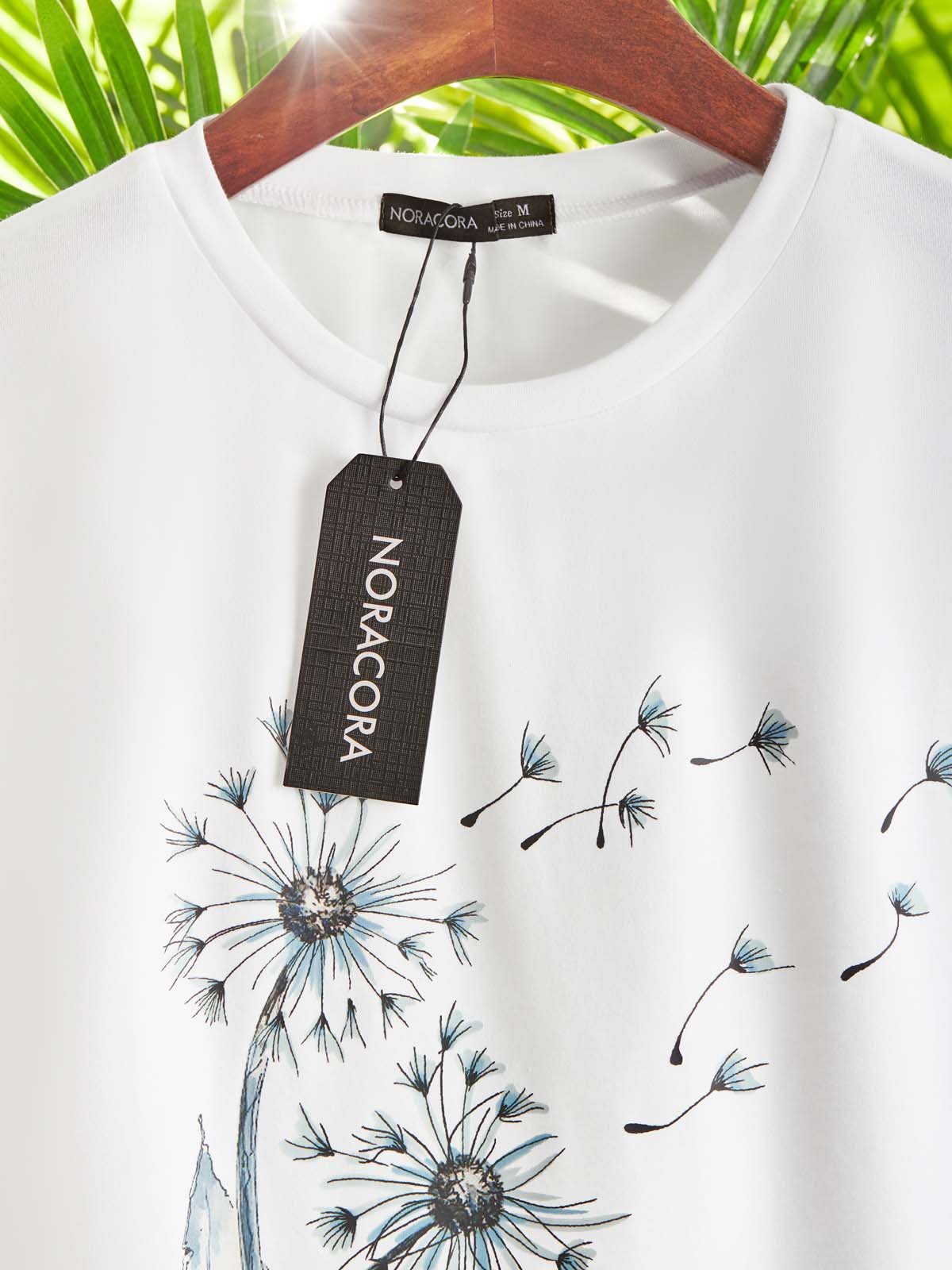 Loosen Dandelion Round Neck T-Shirts