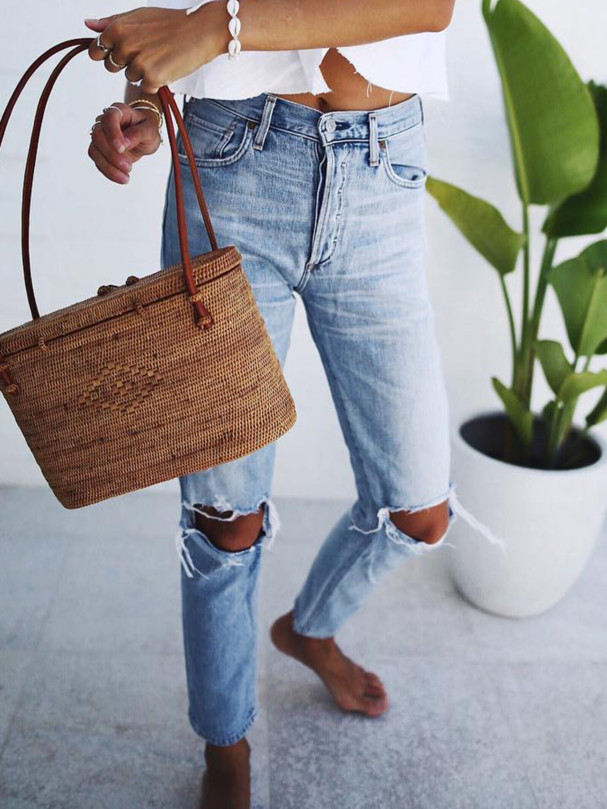 Fit Vintage Solid Denim&jeans