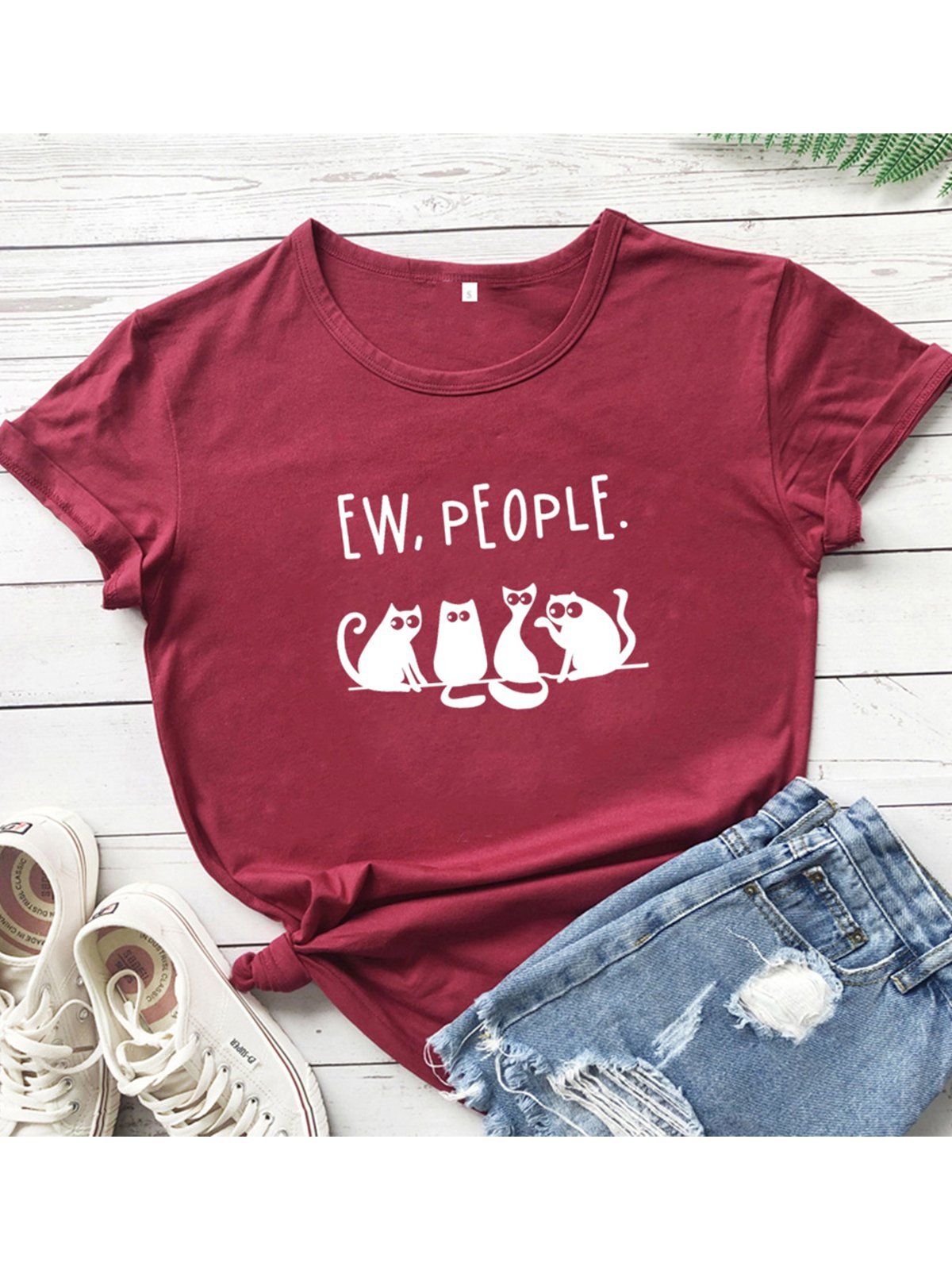 Cotton-Blend Vintage Crew Neck T-shirt
