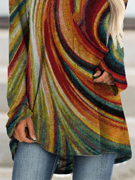 Abstract Loosen Raglan Sleeve Sweatshirts &pullover