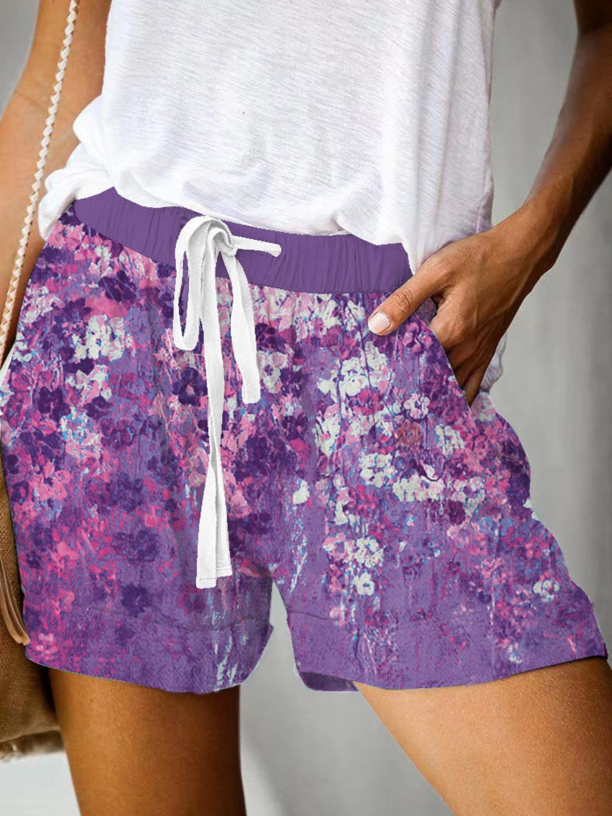 Cotton-Blend Floral Casual Auto-Clearance