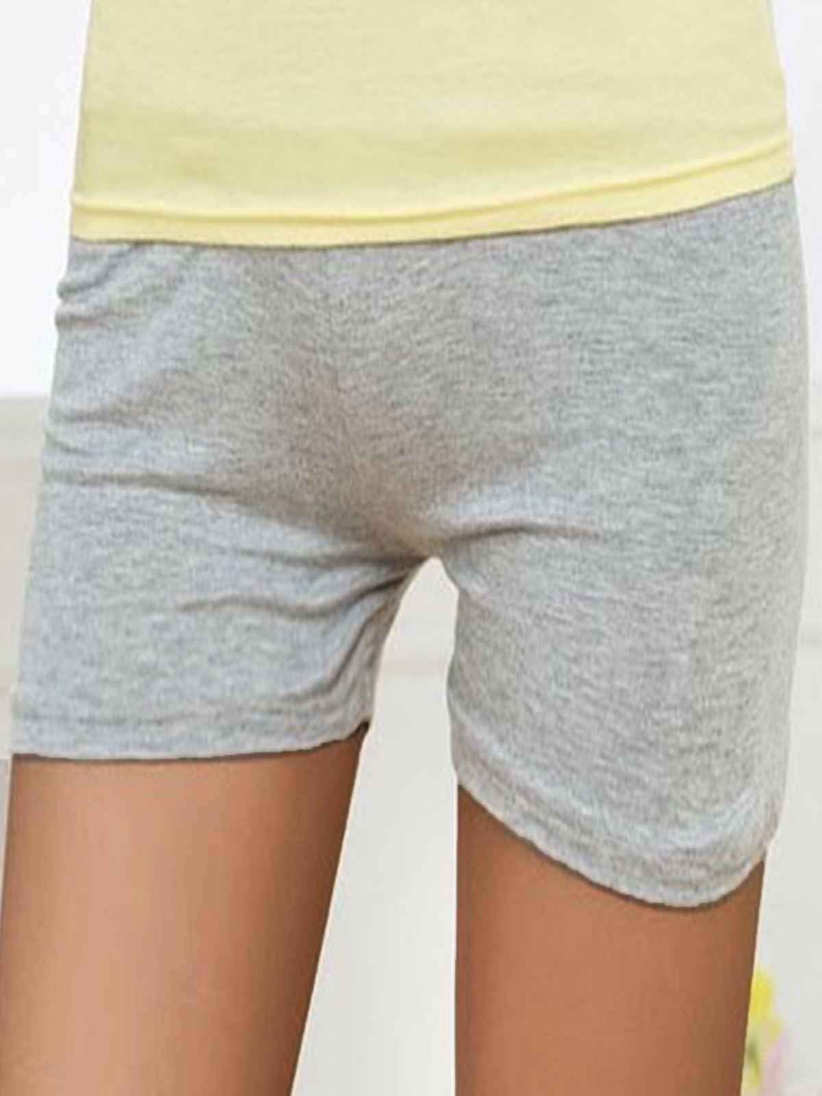 Skinny Casual Cotton Blends Shorts