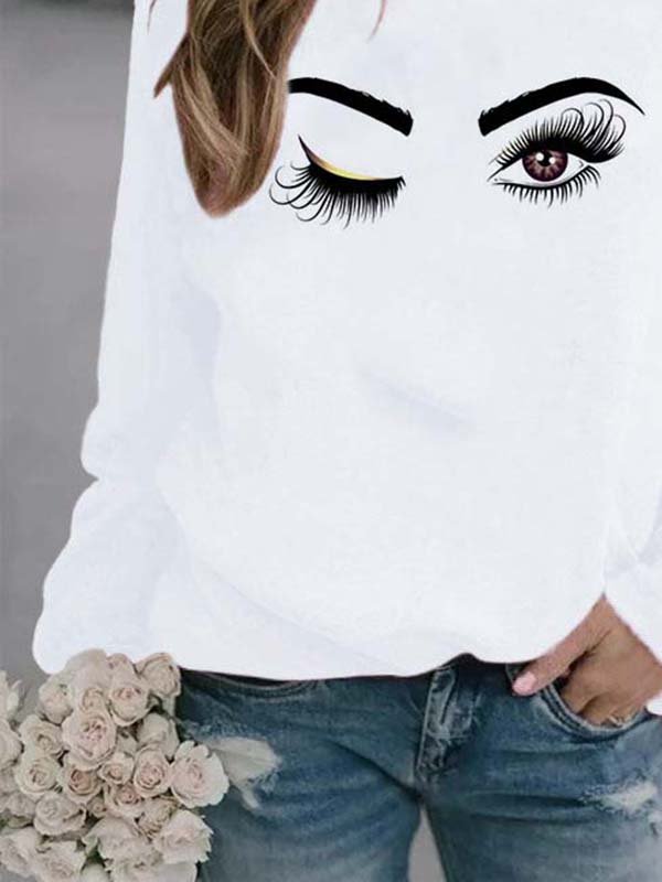 Casual Round Neck Cotton Blends Hoodies & Sweatshirts