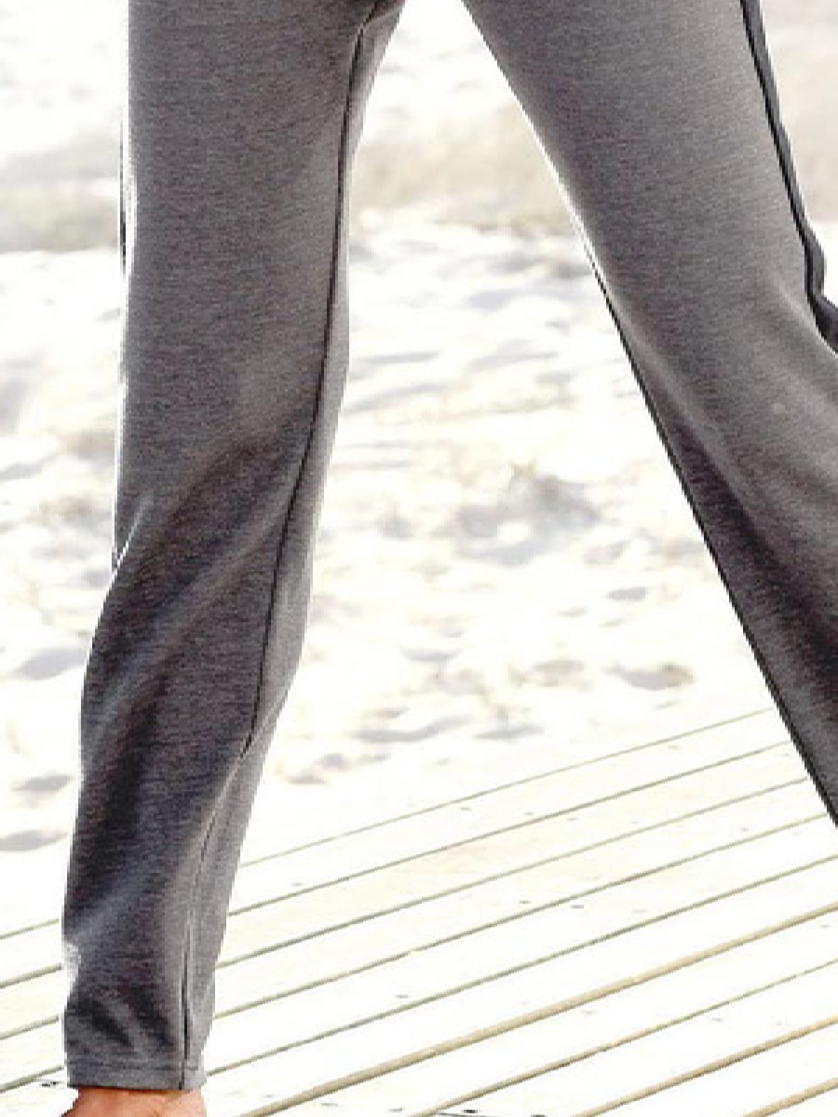 Casual Plain Autumn Natural Daily Loose Long H-Line Regular Sweatpants for Women