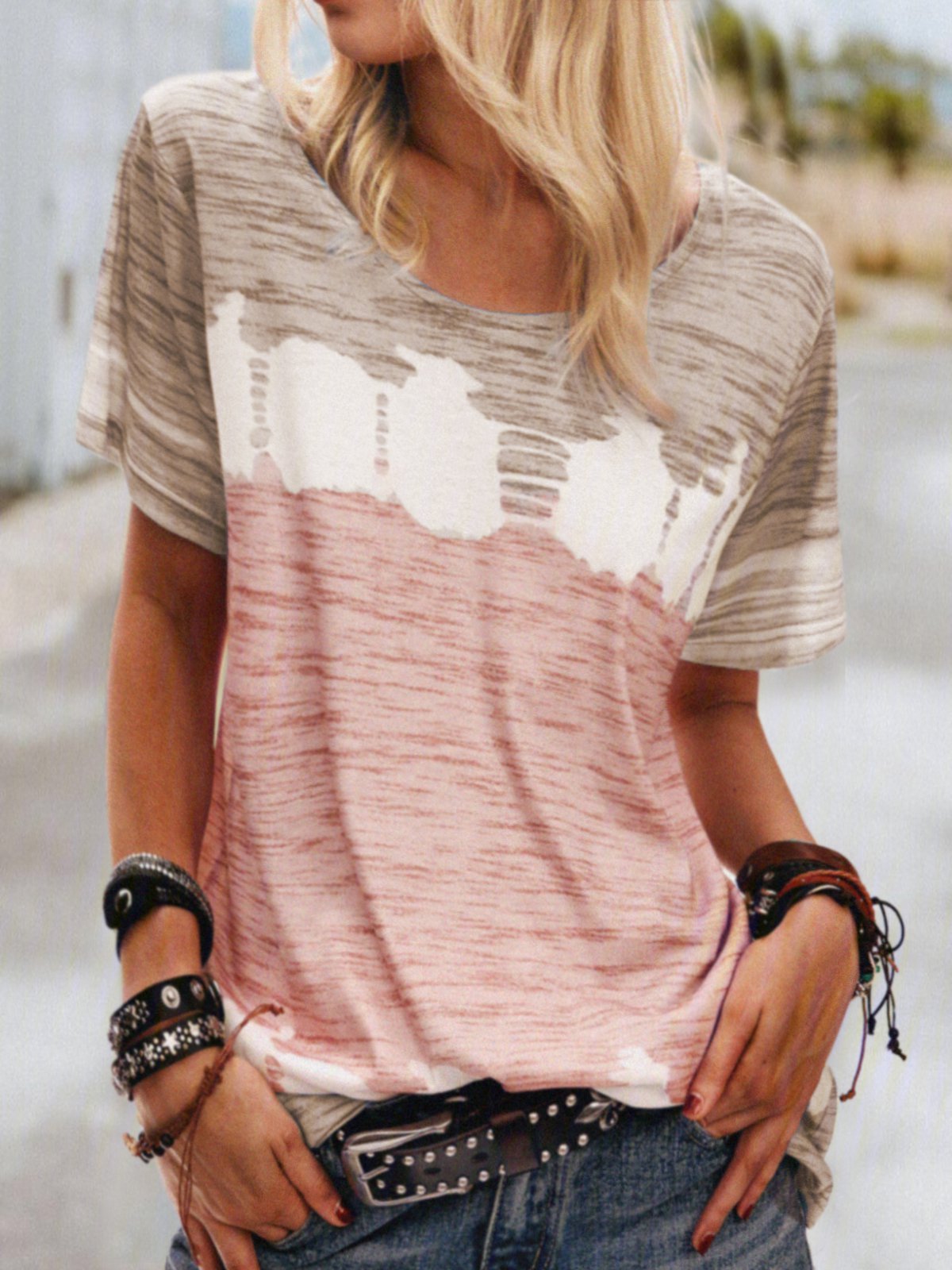 Abstract Loosen Casual T-shirt