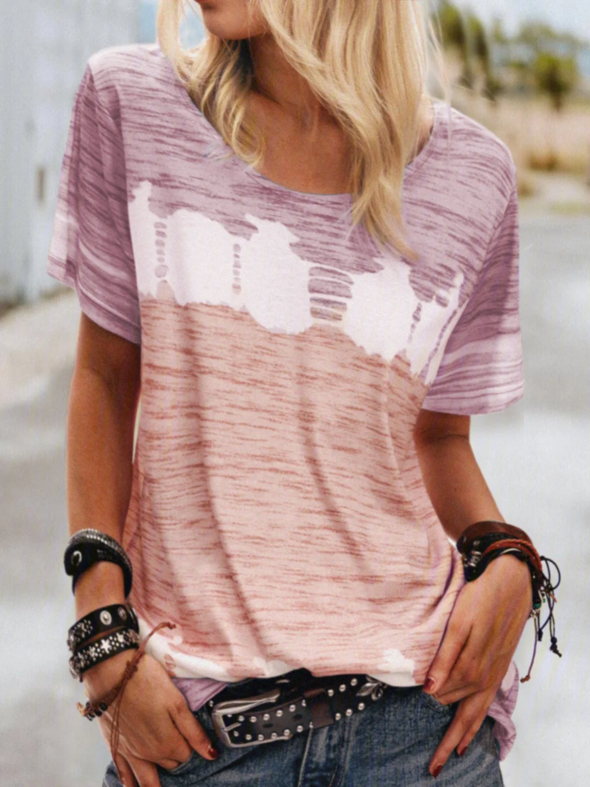 Abstract Loosen Casual T-shirt