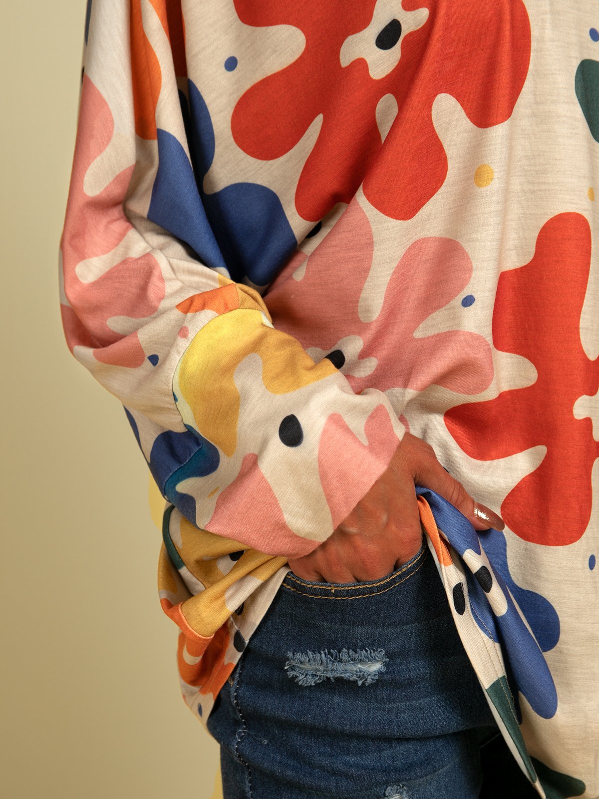 Cotton Blends Casual Blouses