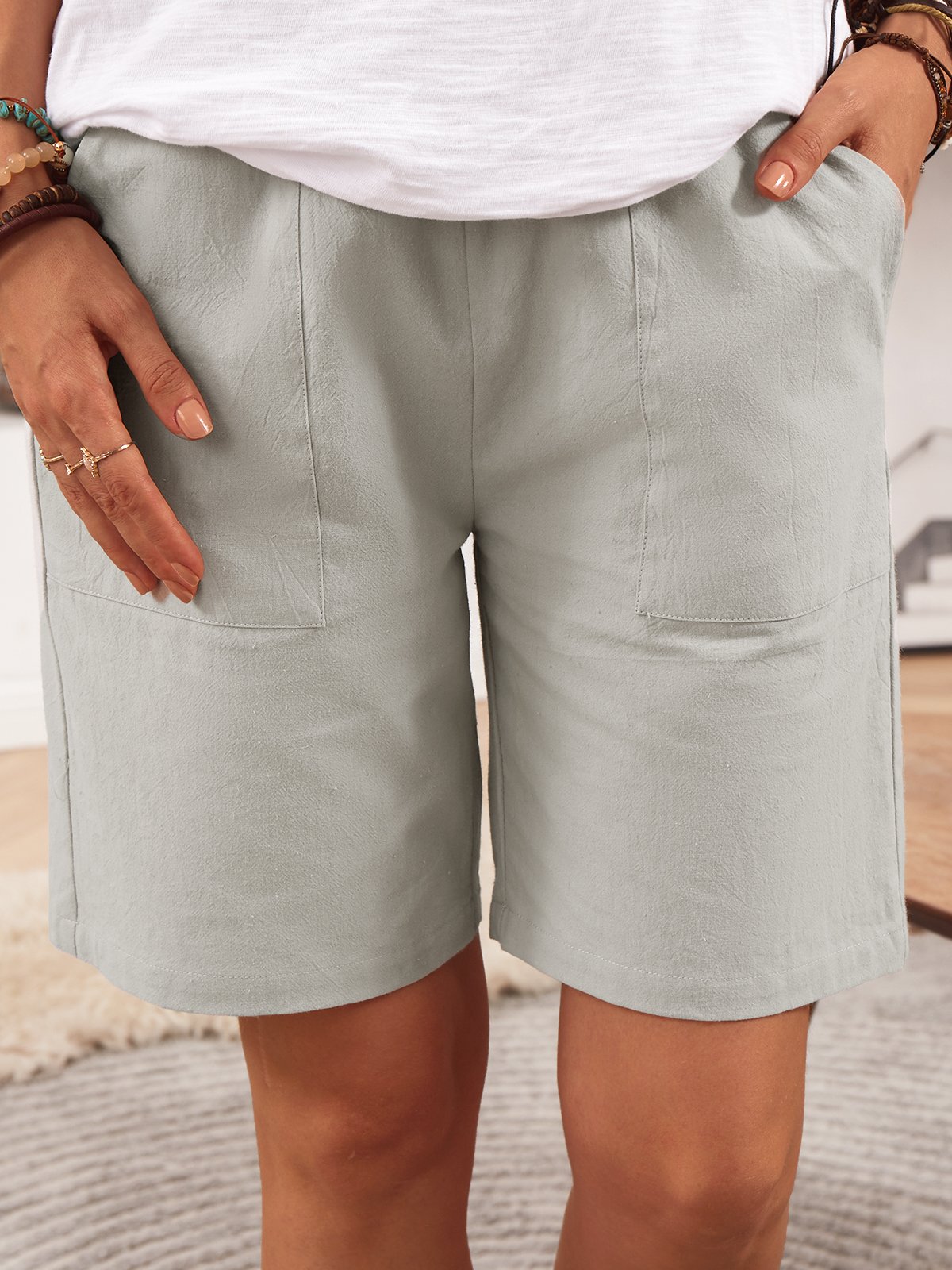 Plain Casual Loosen Shorts