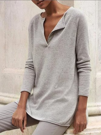 Lapel Vacation Regular Fit Sweaters
