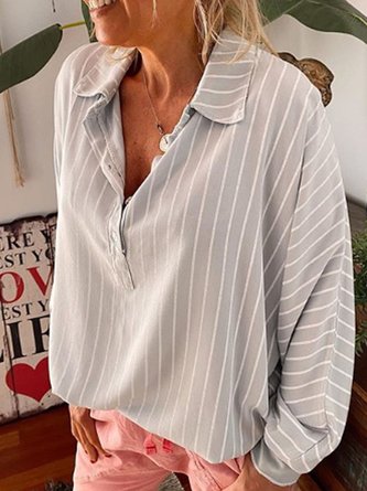 Buttoned Casual Blouses