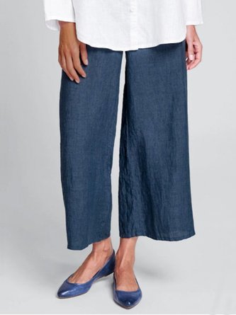 Plain Loose Cotton Pants