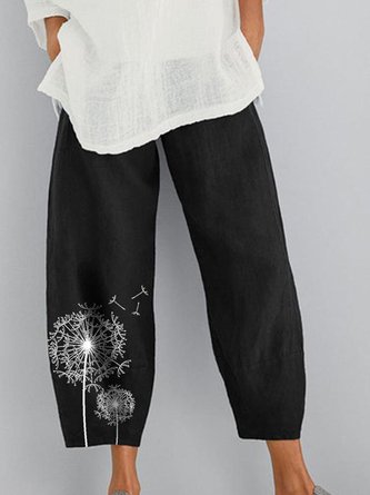 Casual Cotton-Blend Loose Pants