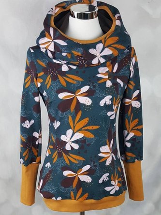 Loosen Floral Hoodies & Sweatshirts