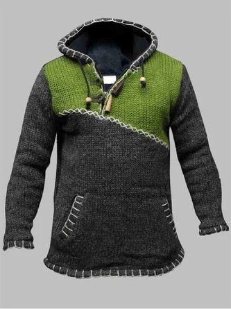Hooded Acrylic Casual Long Sleeve Men-Sweaters