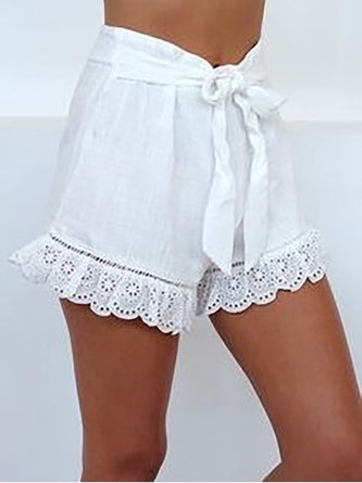 Plain Linen Shorts