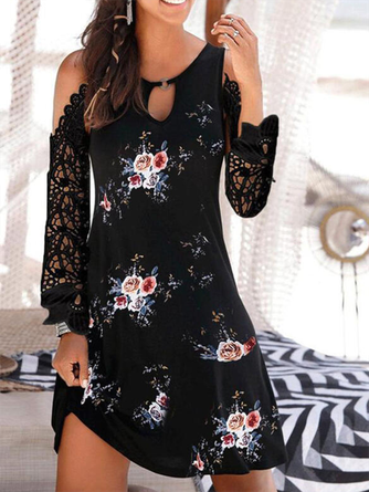 Printed Casual Fit Cold Shoulder Shorts