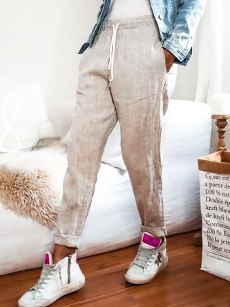 Cotton Casual Plain Pants