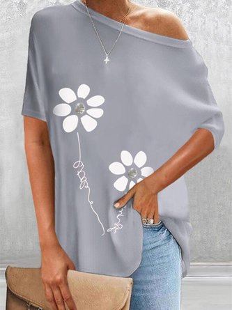 Crew Neck Printed Casual Loose T-Shirts