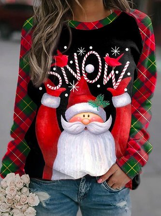Christmas Snowman Loosen Hoodies & Sweatshirts