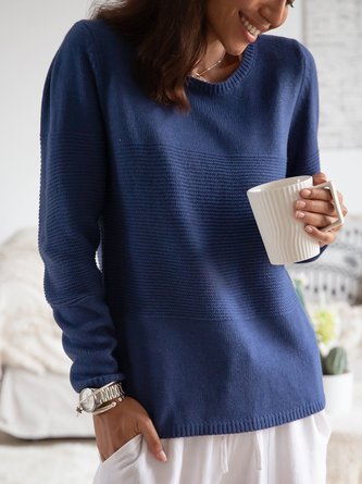 Simple Wool/knitting Solid Sweaters