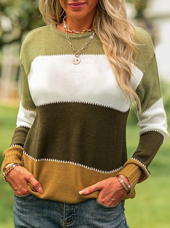 Round Neck Casual Sweaters