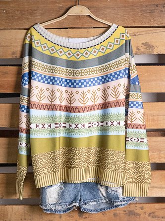 Loosen Wool/knitting Round Neck Sweaters