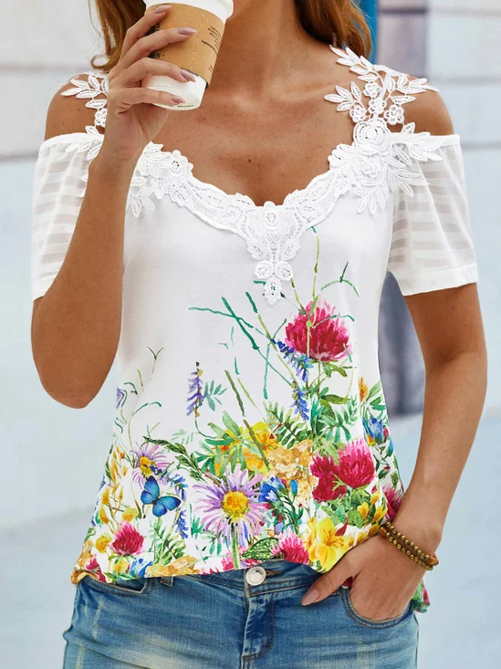 Floral Casual Short Sleeve T-Shirt
