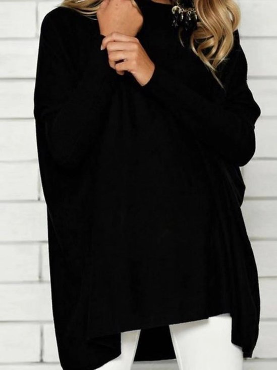 Casual Plain Boat Neck Sweatshirts &pullover