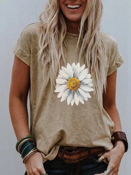 Casual Floral Loosen T-Shirts