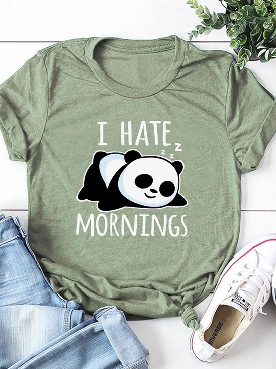 Printed Loose Casual Crew Neck T-shirt
