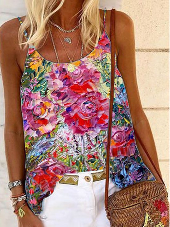 Casual Regular Fit Spaghetti Tank & Cami