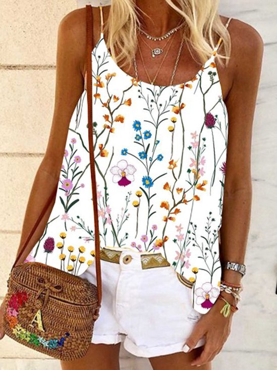 Round Neck Floral Tank & Cami