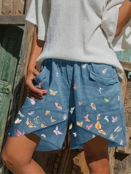 Vacation Loose Butterfly Shorts