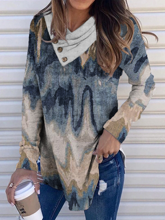 Loosen Vacation Abstract Tops