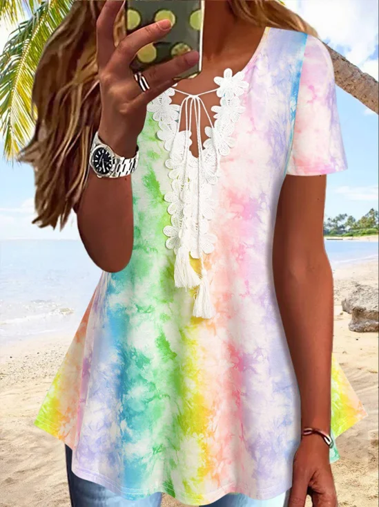 Regular Fit Tie Dye Casual T-Shirts