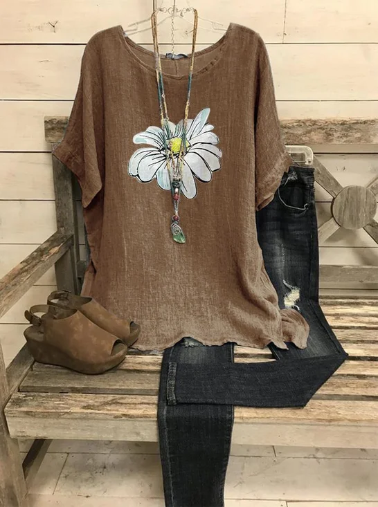 Vintage Round Neck Loosen T-Shirts