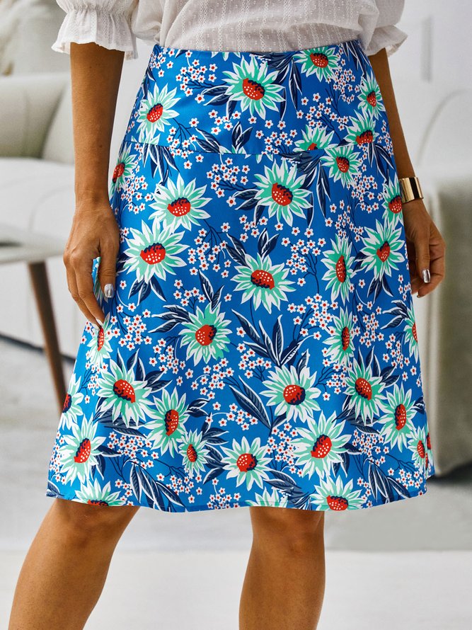 Sweet Floral Cotton Skirt