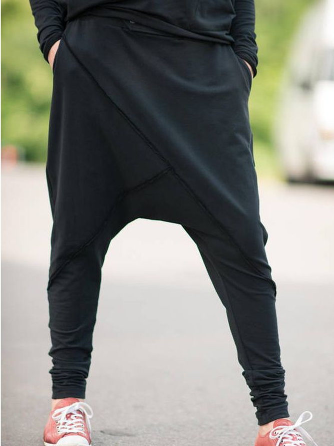 Cotton Blends Casual Loosen Bottoms