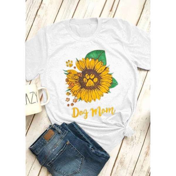 Crew Neck Casual Floral Blouses