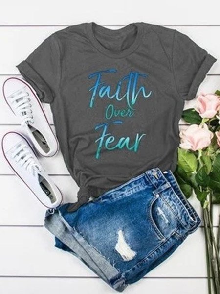 Crew Neck Casual Solid T-shirt