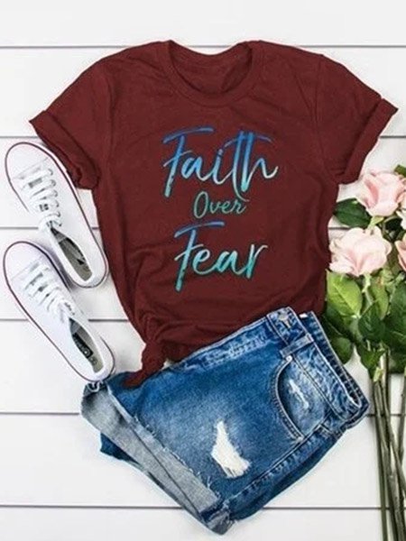 Crew Neck Casual Solid T-shirt