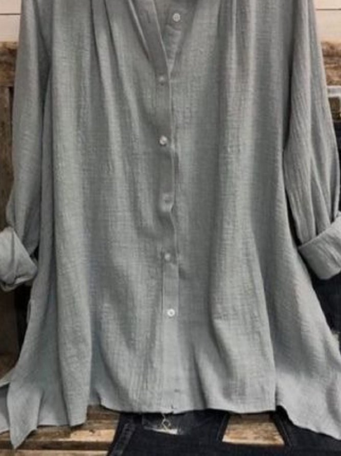 Loosen Cotton Blends Shirts
