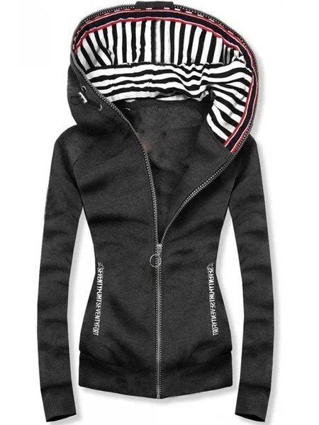 Striped Hooded Outerwear