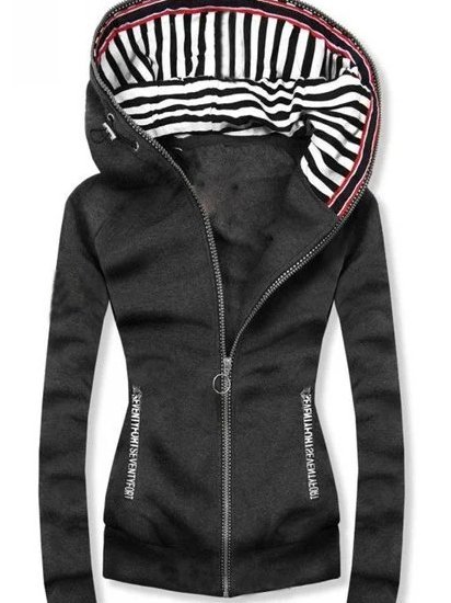 Striped Hooded Outerwear