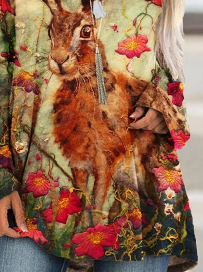 Animal Cotton Boho Sweatshirts &pullover