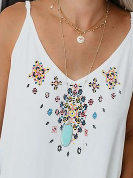 Floral Vacation Cotton Blends Tank & Cami