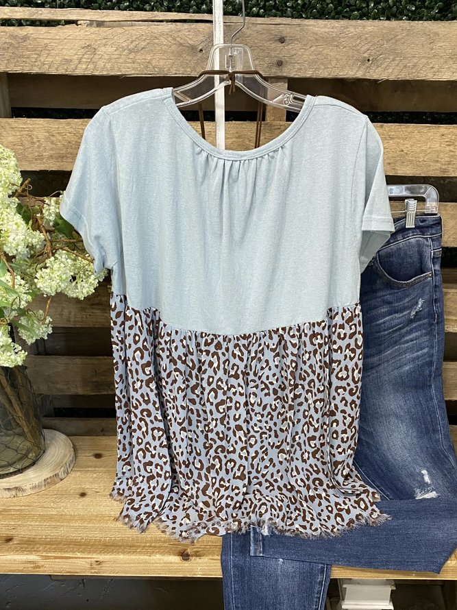 Leopard Casual Short Sleeve T-shirt