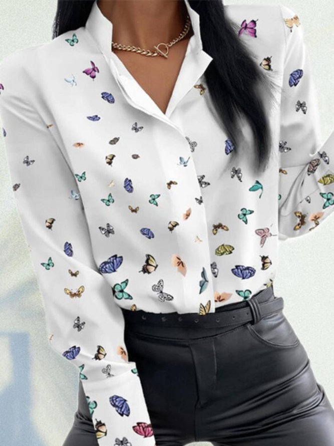 Simple Shirt Collar Blouses