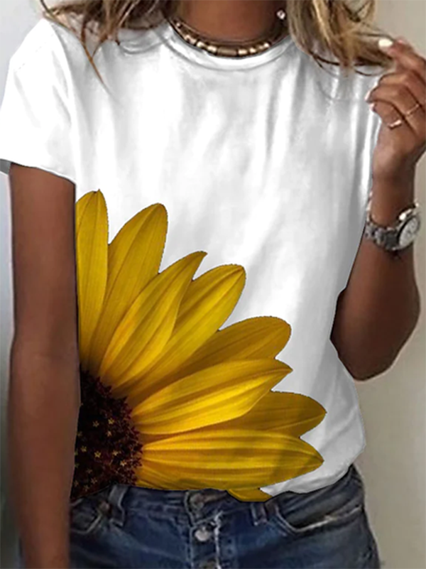 Casual Sunflower T-Shirts