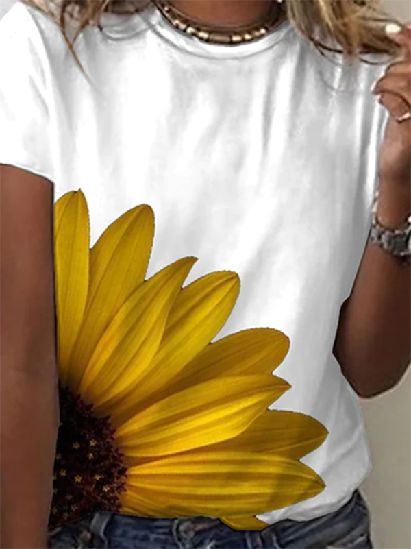 Casual Sunflower T-Shirts